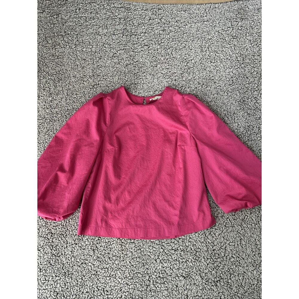 Boden Puff Balloon Sleeve Pink Women's Size 10 Peasant Top Blouse Elastic Wrist